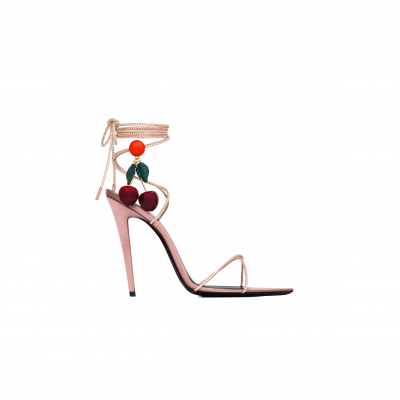 YSL MON CHÉRI SANDALS IN SUEDE AND RHINESTONES 863530AAF555787